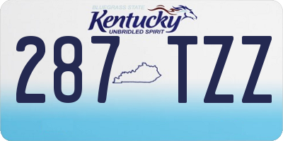 KY license plate 287TZZ