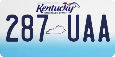 KY license plate 287UAA
