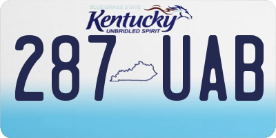 KY license plate 287UAB