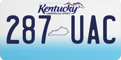 KY license plate 287UAC