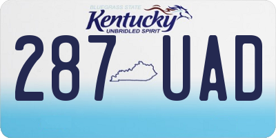 KY license plate 287UAD