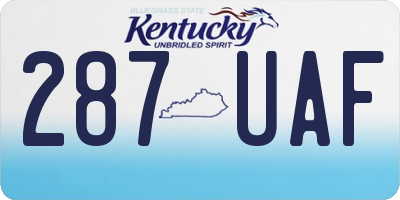 KY license plate 287UAF