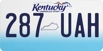 KY license plate 287UAH