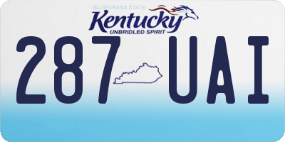 KY license plate 287UAI
