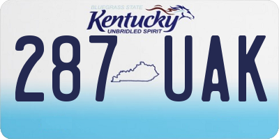 KY license plate 287UAK