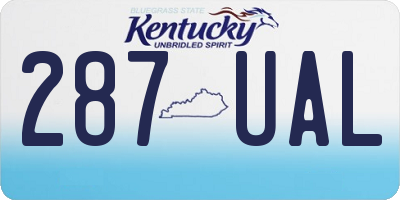 KY license plate 287UAL