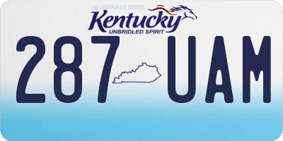 KY license plate 287UAM