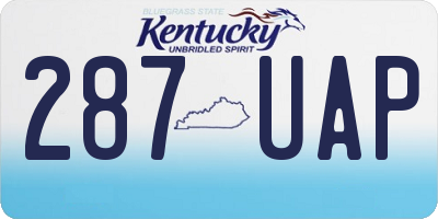 KY license plate 287UAP