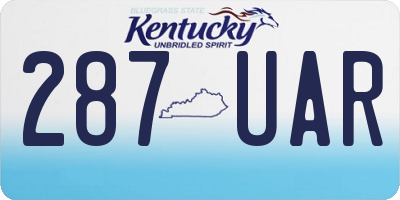 KY license plate 287UAR