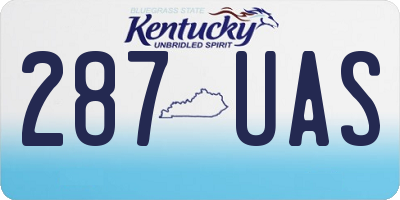 KY license plate 287UAS