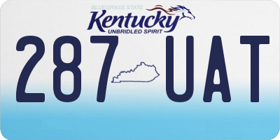 KY license plate 287UAT