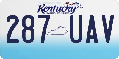 KY license plate 287UAV
