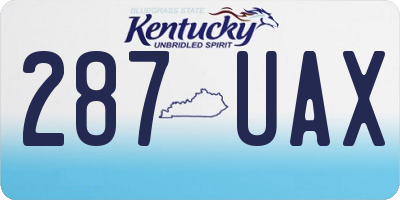 KY license plate 287UAX