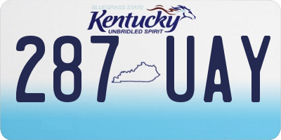 KY license plate 287UAY