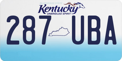 KY license plate 287UBA