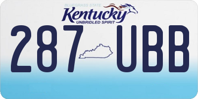 KY license plate 287UBB