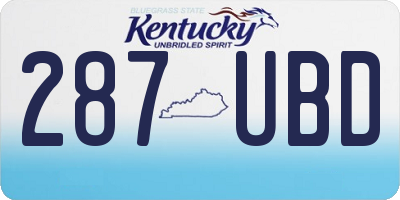 KY license plate 287UBD