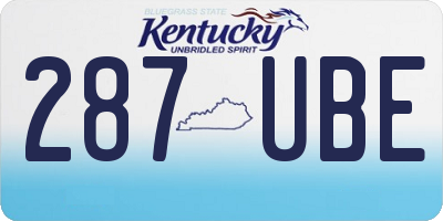 KY license plate 287UBE