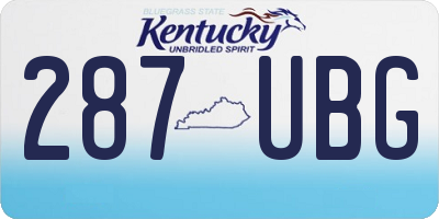 KY license plate 287UBG