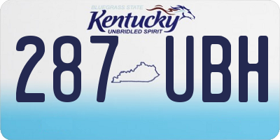 KY license plate 287UBH