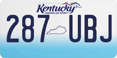 KY license plate 287UBJ