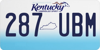 KY license plate 287UBM