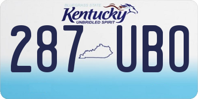 KY license plate 287UBO