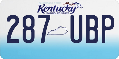 KY license plate 287UBP