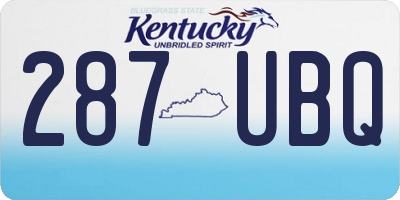 KY license plate 287UBQ