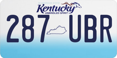 KY license plate 287UBR