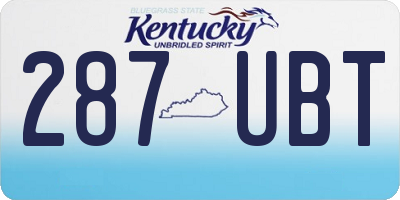 KY license plate 287UBT