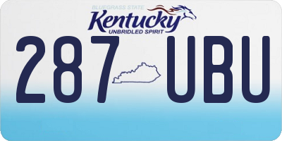 KY license plate 287UBU