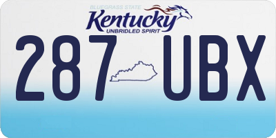 KY license plate 287UBX