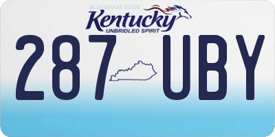 KY license plate 287UBY