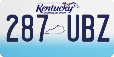 KY license plate 287UBZ