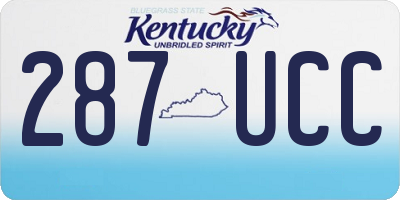KY license plate 287UCC