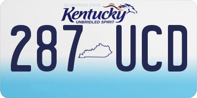 KY license plate 287UCD