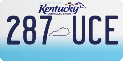 KY license plate 287UCE