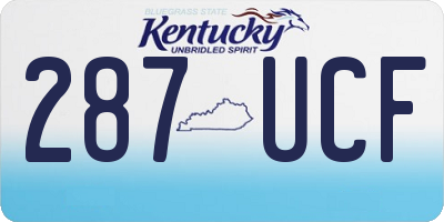 KY license plate 287UCF