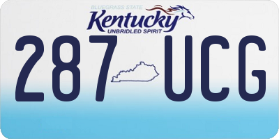 KY license plate 287UCG
