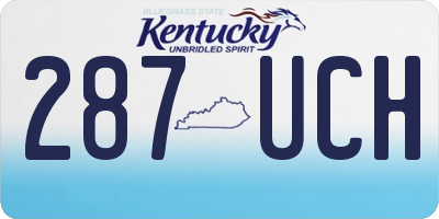 KY license plate 287UCH