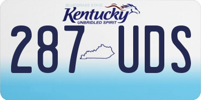 KY license plate 287UDS