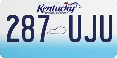 KY license plate 287UJU