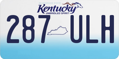 KY license plate 287ULH