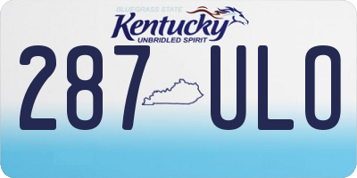 KY license plate 287ULO