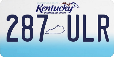 KY license plate 287ULR