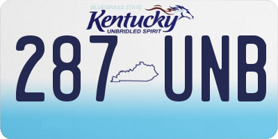 KY license plate 287UNB