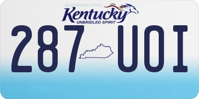 KY license plate 287UOI