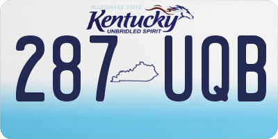 KY license plate 287UQB