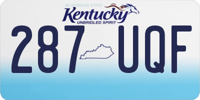 KY license plate 287UQF